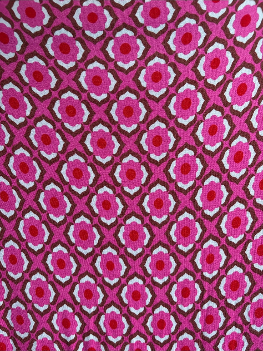 Boden Amelie Jersey Dress Pink Retro Geometric Print Pockets Size 10 - Picture 4 of 9